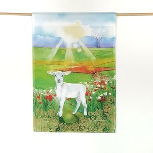 Lamb at Dawn Sheep Sunrise Garden Flag